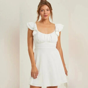Altar'd State White Corrine Mini Dress NWT